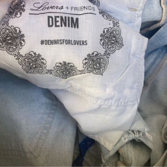 Lovers & friends light wash distressed denim shorts size 27 - Picture 8 of 8